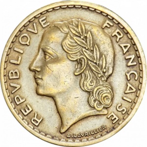 Аверс монеты Франция, 5 франков, 1938-1947