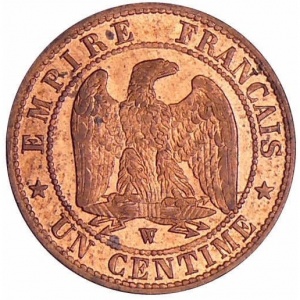 Реверс монеты Франция, 1 сантим, 1853-1857