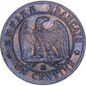 Реверс монеты Франция, 1 сантим, 1861-1870