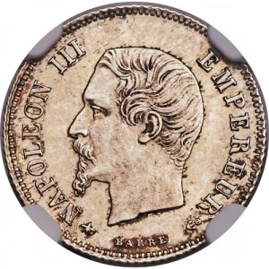 Аверс монеты Франция, 20 сантимов, 1853-1863
