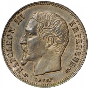 Аверс монеты Франция, 50 сантимов, 1853-1863