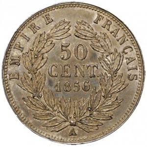Реверс монеты Франция, 50 сантимов, 1853-1863