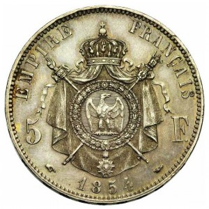 Реверс монеты Франция, 5 франков, 1854-1859