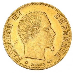 Аверс монеты Франция, 5 франков, 1856-1860