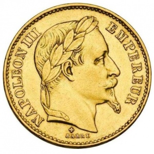Аверс монеты Франция, 20 франков, 1861-1870