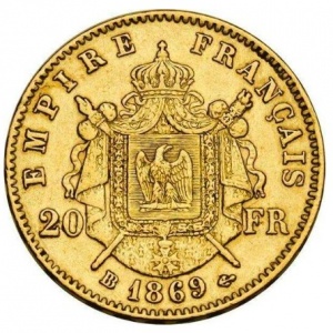 Реверс монеты Франция, 20 франков, 1861-1870