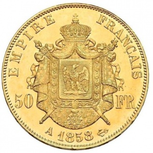 Реверс монеты Франция, 50 франков, 1855-1859