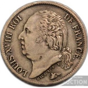 Аверс монеты Франция, ½ франка, 1816-1824