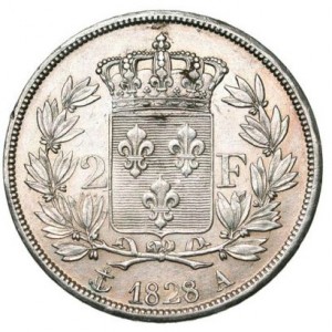 Реверс монеты Франция, 2 франка, 1825-1830
