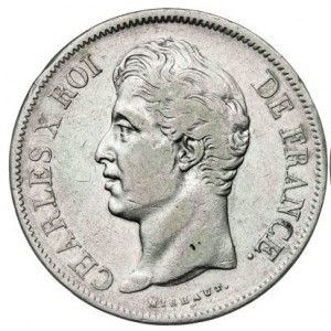 Аверс монеты Франция, 5 франков, 1827-1830