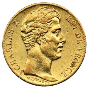 Аверс монеты Франция, 20 франков, 1825-1830