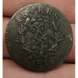 Аверс монеты Франция, 5 сантимов, 1814