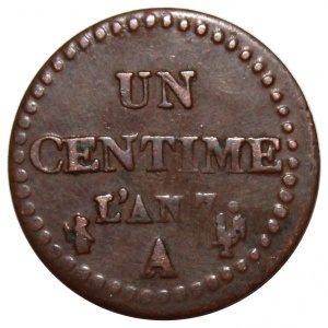 Реверс монеты Франция, 1 сантим, 1797-1799