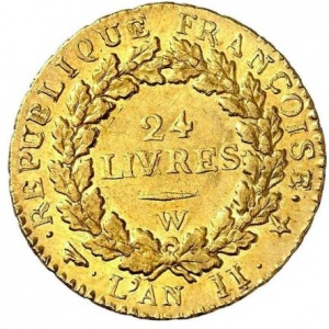Реверс монеты Франция, 24 ливра, 1793