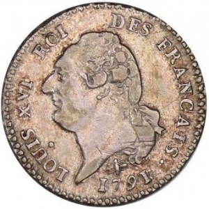 Аверс монеты Франция, 15 солей, 1791-1792, Надпись "ROI DES FRANÇAIS"