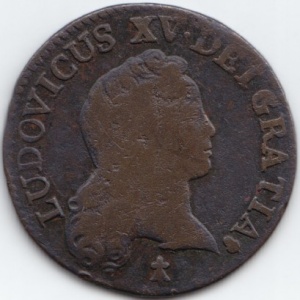 Аверс монеты Франция, ½ соль, 1719-1724