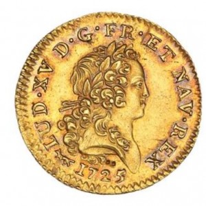 Аверс монеты Франция, ½ дьёра, 1724-1725