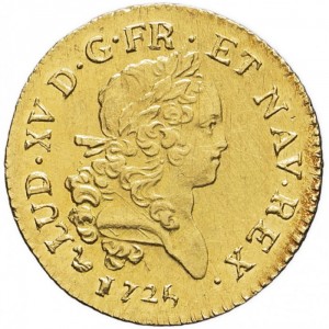 Аверс монеты Франция, 1 дьёр, 1723-1725