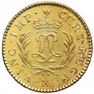 Реверс монеты Франция, 1 дьёр, 1723-1725
