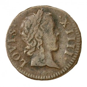 Аверс монеты Франция, 1 турский денье, 1648-1649