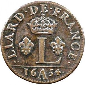 Реверс монеты Франция, 1 лиард, 1654-1656