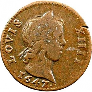 Аверс монеты Франция, 3 денье, 1643-1648