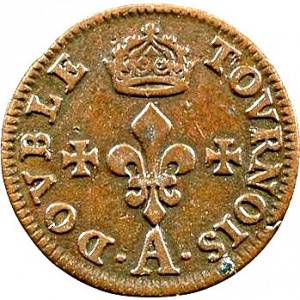 Реверс монеты Франция, 3 денье, 1643-1648
