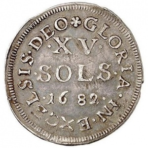 Реверс монеты Франция, 15 солей, 1682-1689
