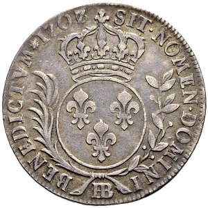 Реверс монеты Франция, 33 соля, 1705-1708