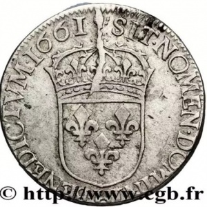Реверс монеты Франция, ½ Экю, 1658-1673