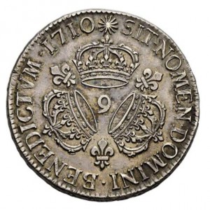 Реверс монеты Франция, ½ Экю, 1709-1715