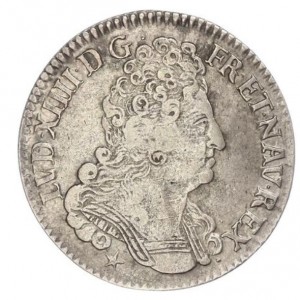 Аверс монеты Франция, ½ Экю, 1709-1714, Коронованный герб Франции на реверсе
