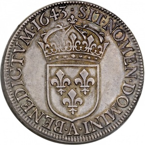 Реверс монеты Франция, 1 ЭКЮ, 1643-1645
