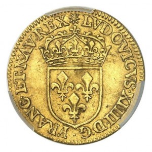 Аверс монеты Франция, 1 дьёр, 1643-1654, 1 Экю дьёр, вес: 3.35 г