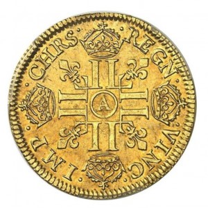 Реверс монеты Франция, 1 дьёр, 1643-1656