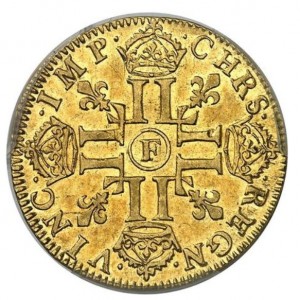 Реверс монеты Франция, 1 дьёр, 1646-1659