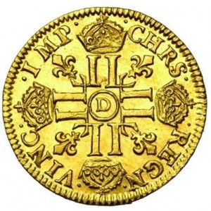 Реверс монеты Франция, 1 дьёр, 1668-1684