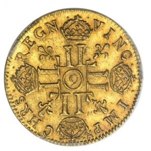 Реверс монеты Франция, 1 дьёр, 1683-1689