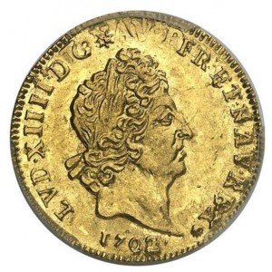 Аверс монеты Франция, 1 дьёр, 1700-1704
