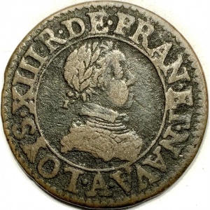 Аверс монеты Франция, Двойной турнуа, 1610-1622