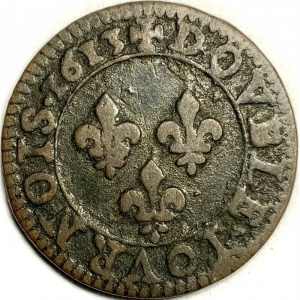 Реверс монеты Франция, Двойной турнуа, 1610-1622