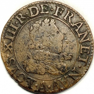 Аверс монеты Франция, Двойной турнуа, 1619-1629