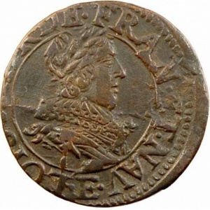 Аверс монеты Франция, Двойной турнуа, 1627-1635