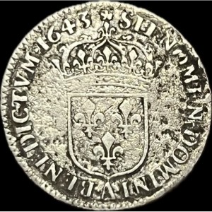 Реверс монеты Франция, 1/12 Экю, 1642-1643