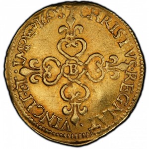Реверс монеты Франция, 1 дьёр, 1590-1610