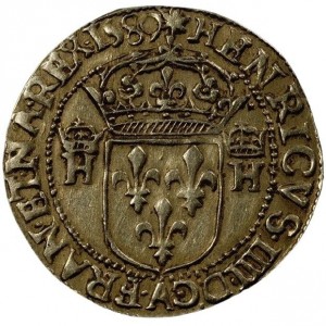 Аверс монеты Франция, 2 дьёра, 1589-1590