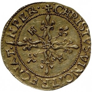 Реверс монеты Франция, 2 дьёра, 1589-1590