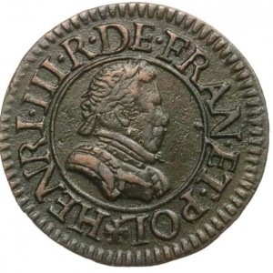 Аверс монеты Франция, 1 турский денье, 1577-1595