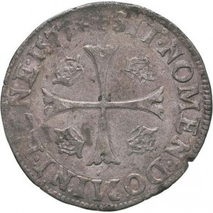 Реверс монеты Франция, 1 дузен, 1575-1596, Короны в углах креста