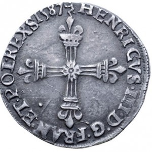 Аверс монеты Франция, ¼ Экю, 1578-1592, Крест на аверсе